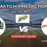 খুলনা টাইগার্স বনাম চিটাগং কিংস ম্যাচ প্রেডিকশন: KHT vs CHK, ৩য় T20 ম্যাচ, বিশ্লেষণ ও পিচ রিপোর্ট – আজকের ম্যাচে কে জিতবে?