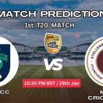 পার্ল সিসি বনাম ম্যাটিস ক্রিকেট ক্লাব ম্যাচ প্রেডিকশন: PRC vs MAT, ১ম T20 ম্যাচ, বিশ্লেষণ ও পিচ রিপোর্ট – আজকের ম্যাচে কে জিতবে?