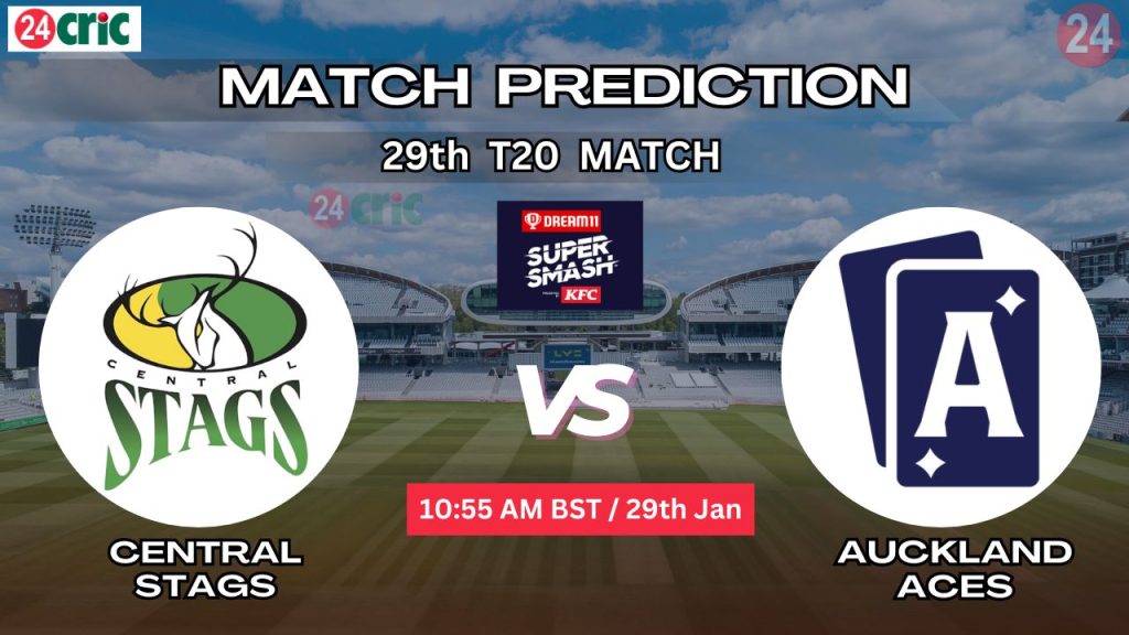 সেন্ট্রাল স্ট্যাগস বনাম অকল্যান্ড এসেস ম্যাচ প্রেডিকশন CS vs AA, ২৯তম T20